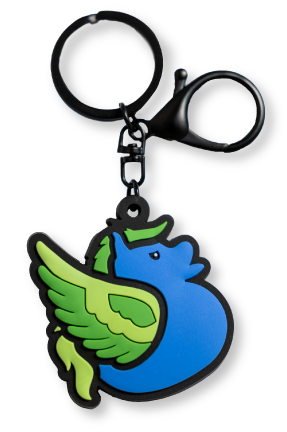 Duck Duck Surprise! Magical Ducks Galewing the Blue Green Flying Horse Duck PVC Keychain Bag Charm