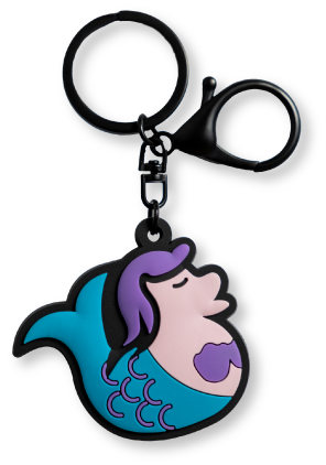 Duck Duck Surprise! Magical Ducks Melody the Pink and Blue Mermaid Duck PVC Keychain Bag Charm
