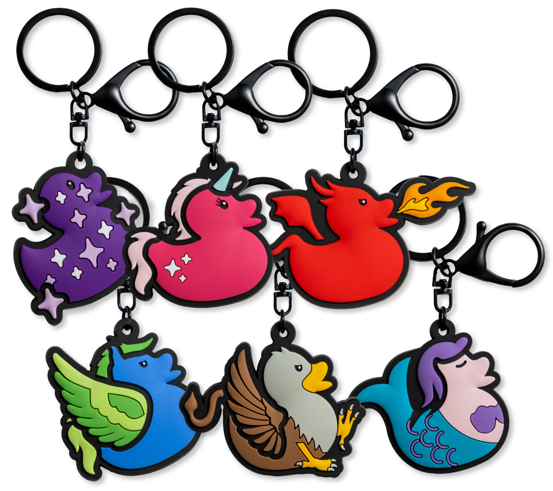 Duck Duck Surprise! Magical Rubber Ducks Bag Keychain Charms